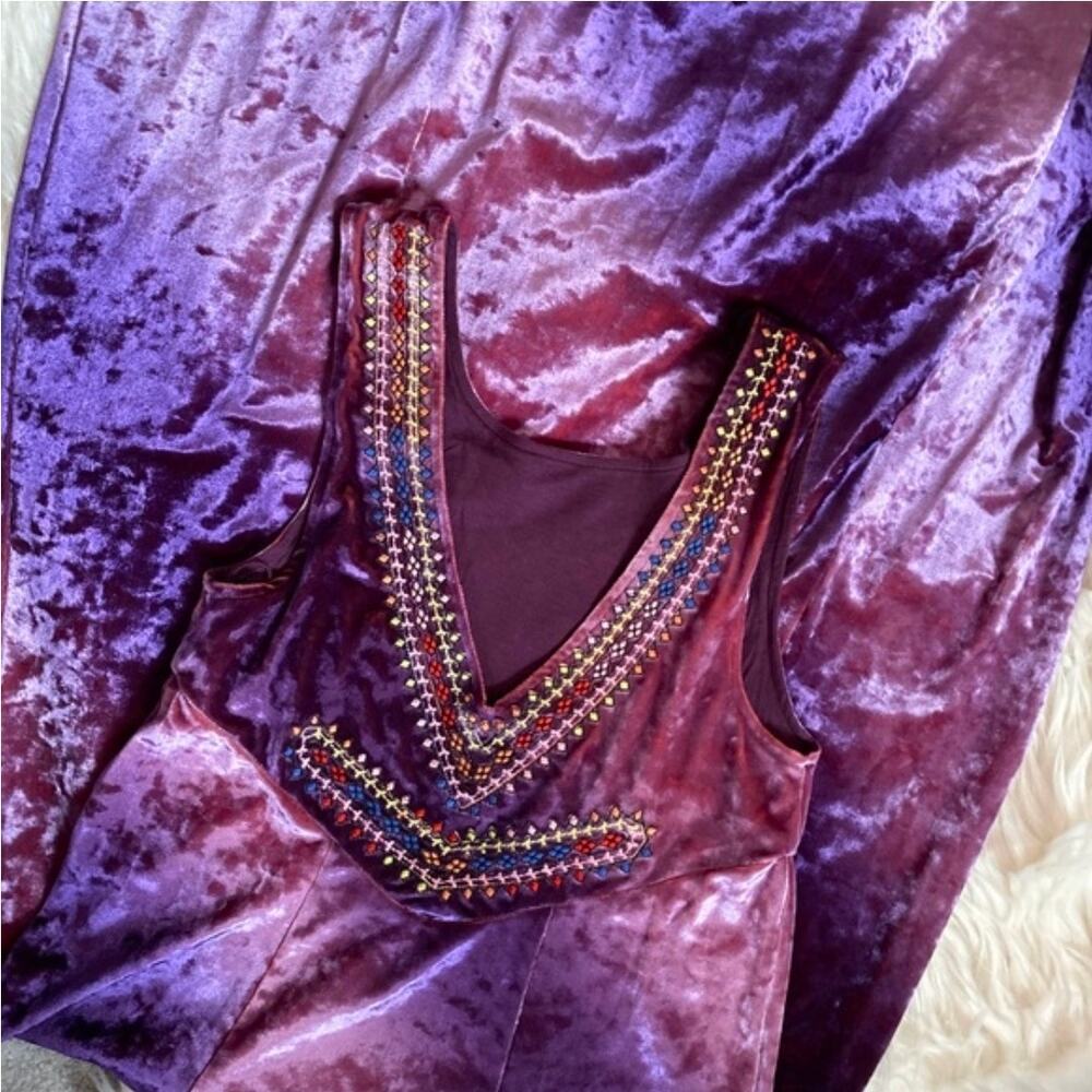 Free People $228 Reversible Chameleon Maxi Velvet Dress - Picture 12 of 13